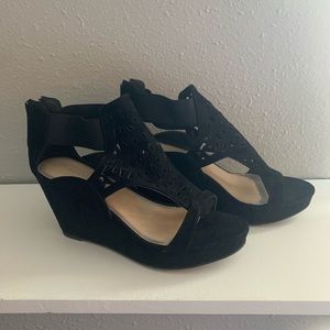 Black Wedge Heels